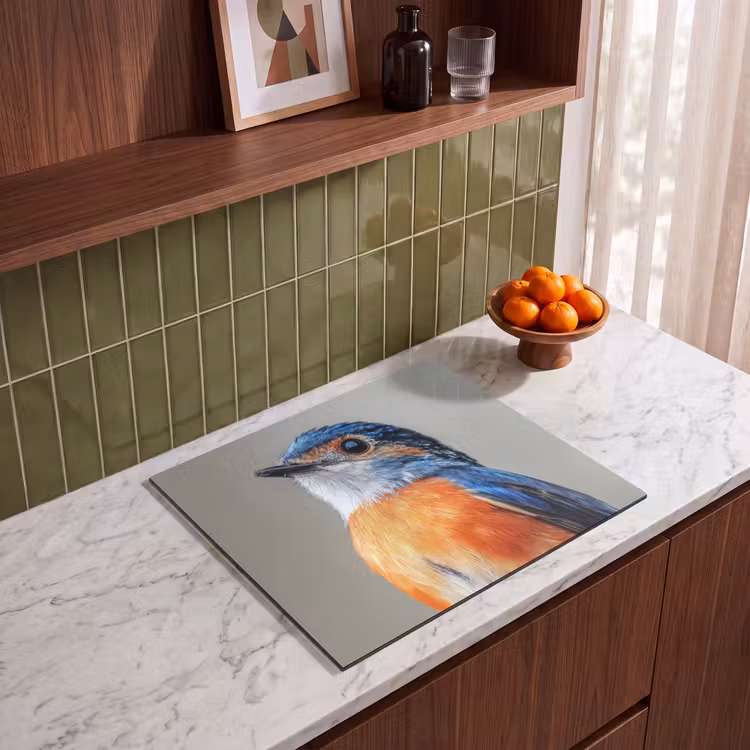 Induction hob protector - Colorful - Bird - Feathers - Blue — 4