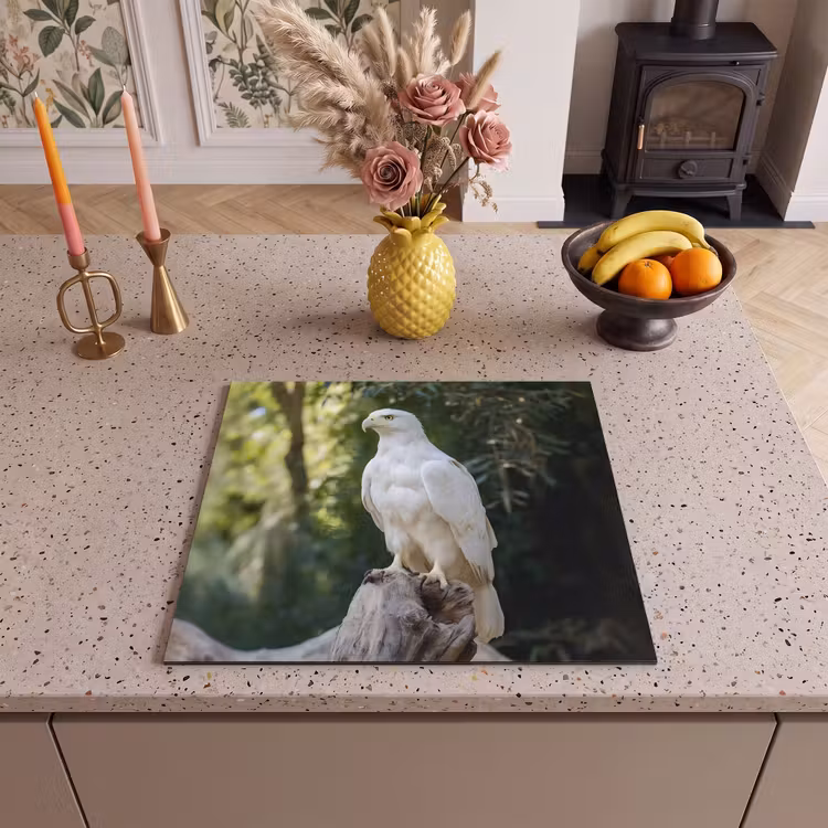 Induction hob protector - Eagle - Wood - White - Plants — 3