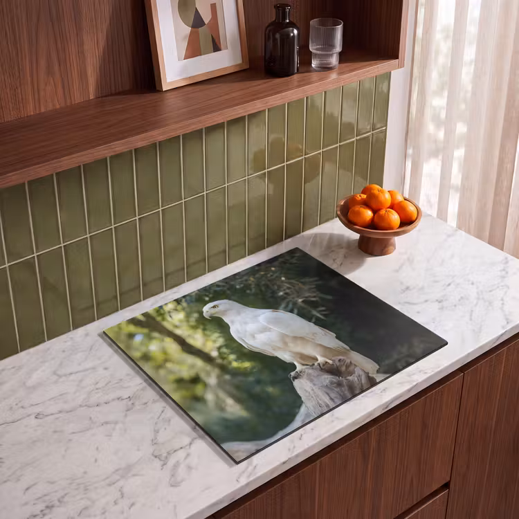 Induction hob protector - Eagle - Wood - White - Plants — 4