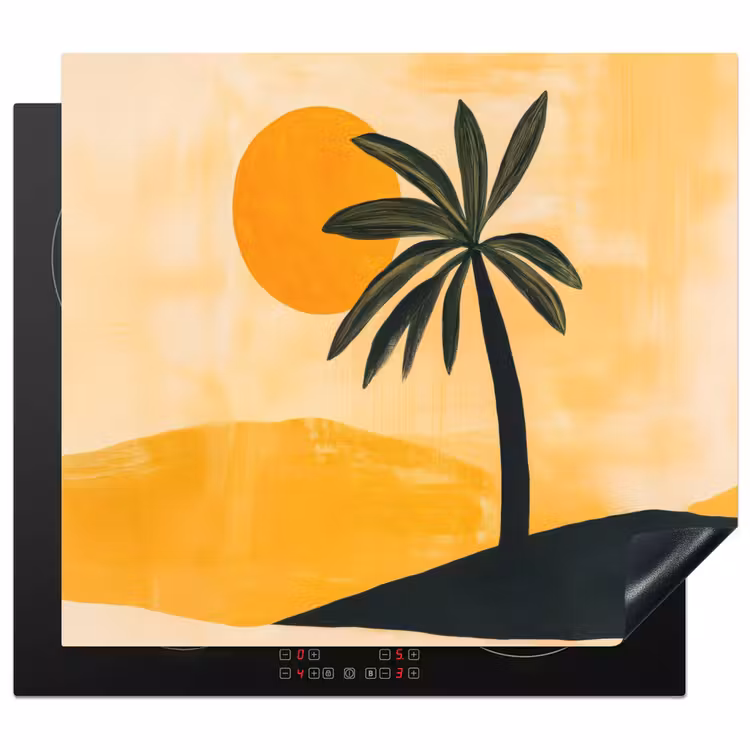 Induction hob protector - Illustration - Palm tree - Sun - Hills — 1