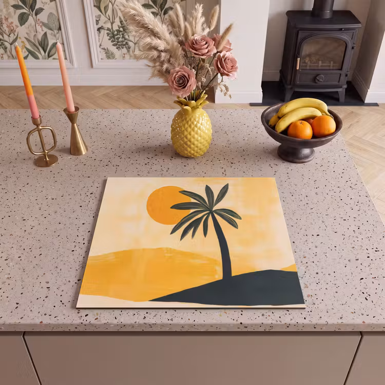Induction hob protector - Illustration - Palm tree - Sun - Hills — 3