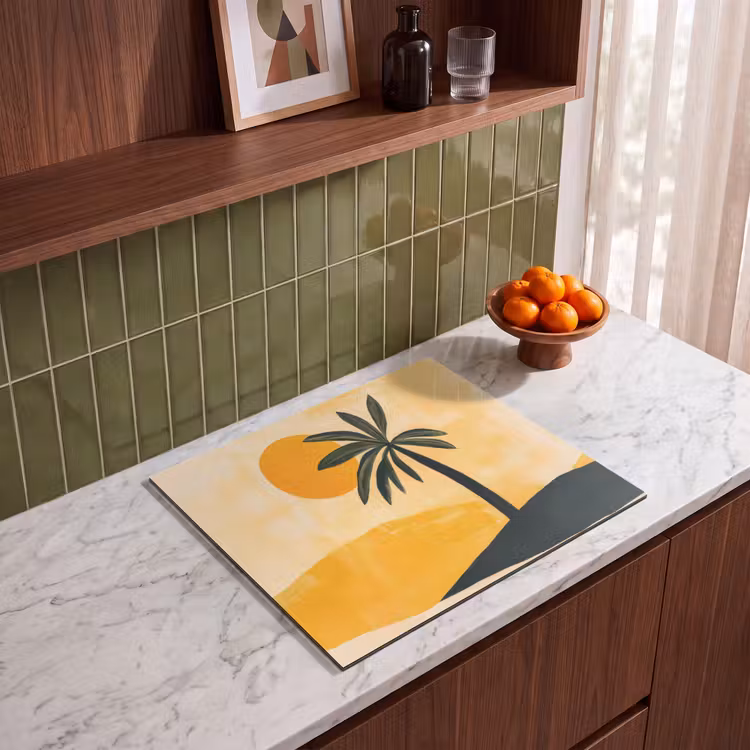 Induction hob protector - Illustration - Palm tree - Sun - Hills — 4