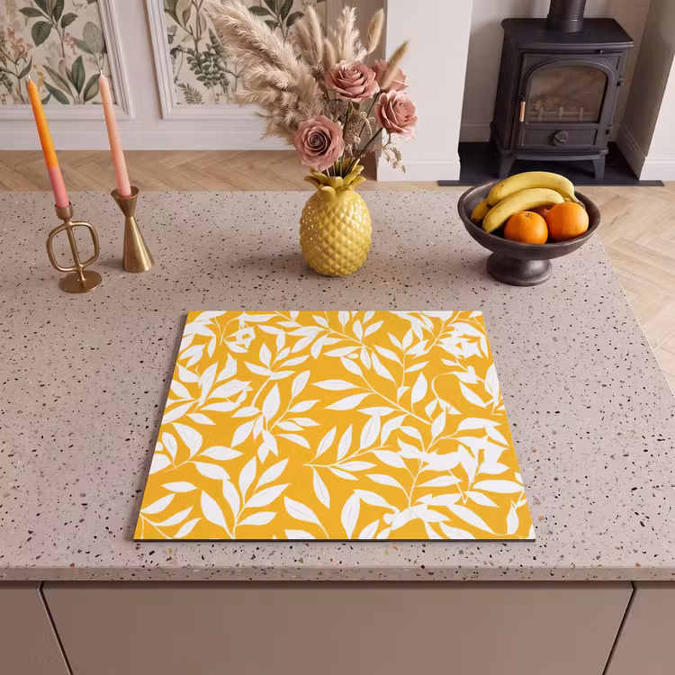 Induction hob protector - Leaves - Branches - Yellow — 3