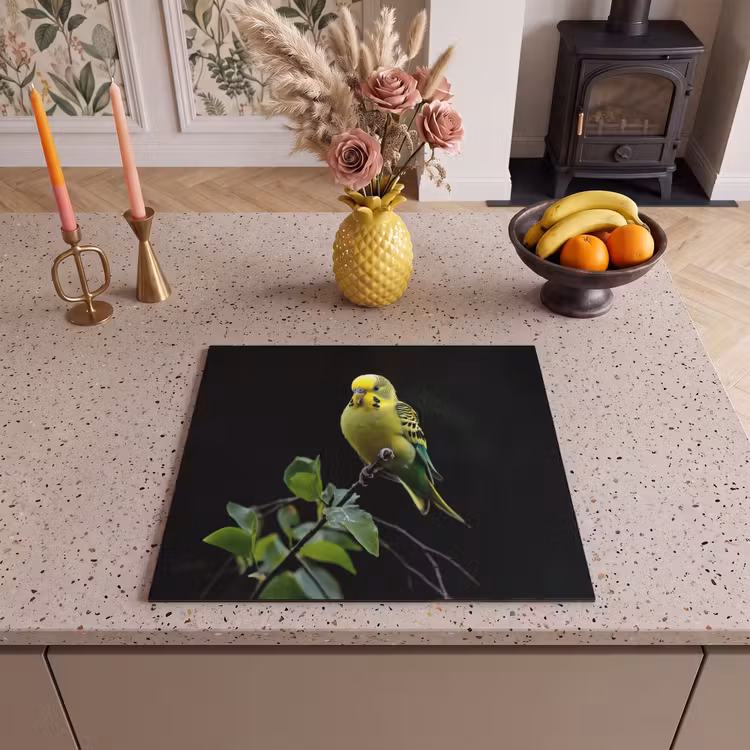 Induction hob protector - Parakeet - Branch - Leaves - Yellow — 3