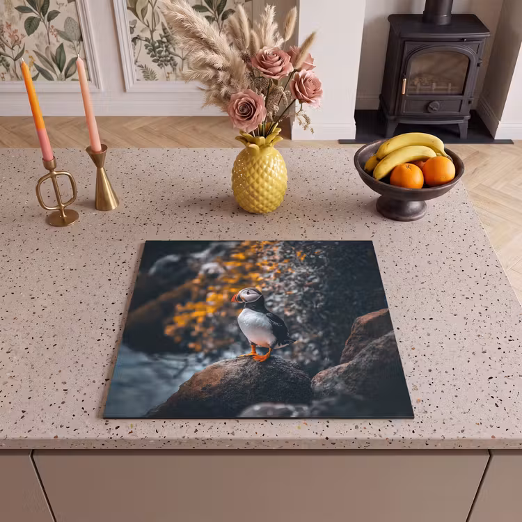 Induction hob protector - Parrot - Bird - Rock - White — 3