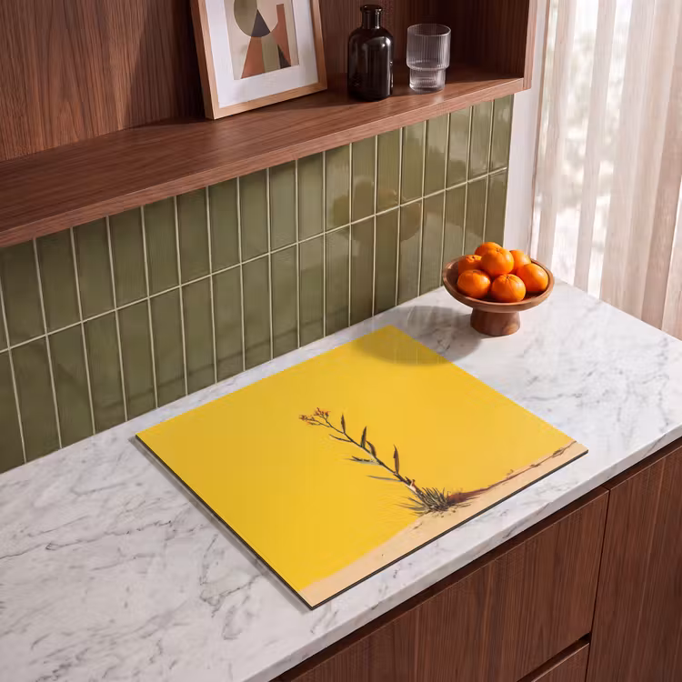 Induction hob protector - Sand - Plant - Yellow - Minimalist — 4