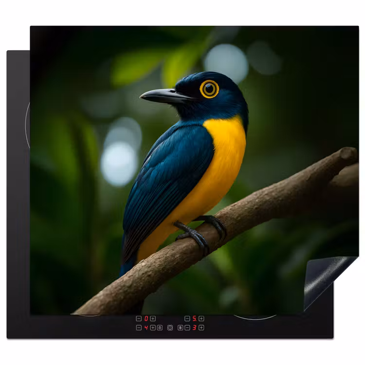 Induction hob protector - Bird - Branch - Yellow - Leaves — 1