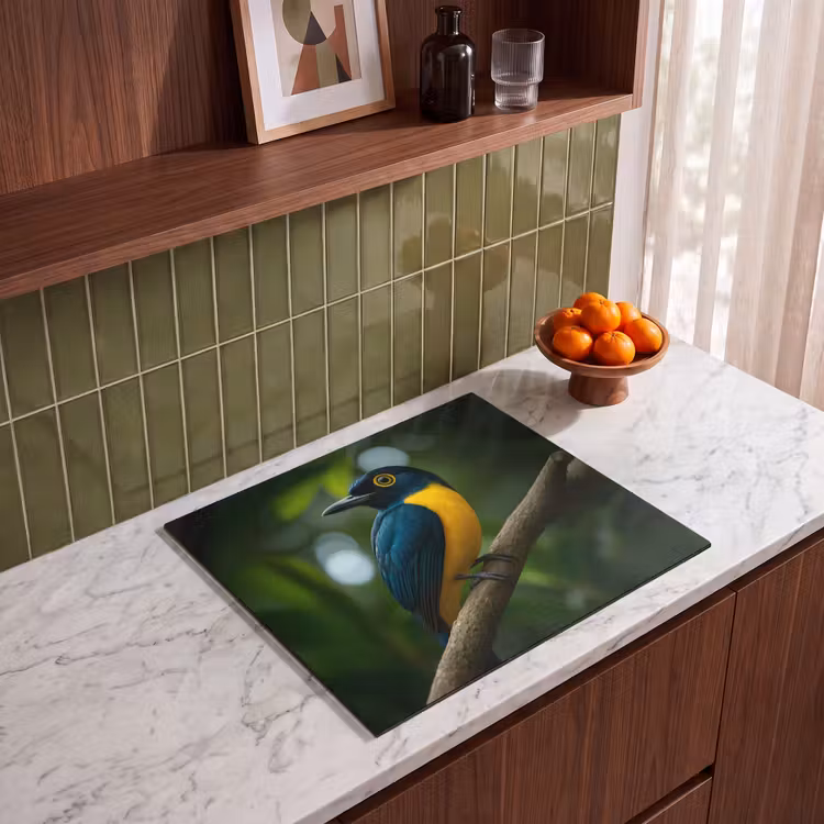 Induction hob protector - Bird - Branch - Yellow - Leaves — 4
