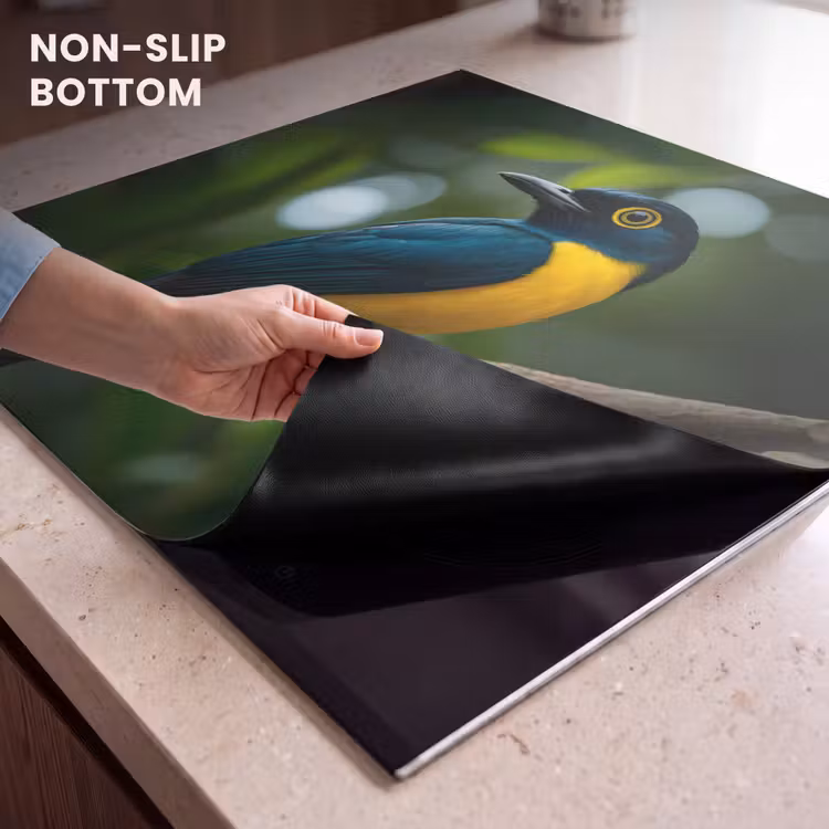 Induction hob protector - Bird - Branch - Yellow - Leaves — 5