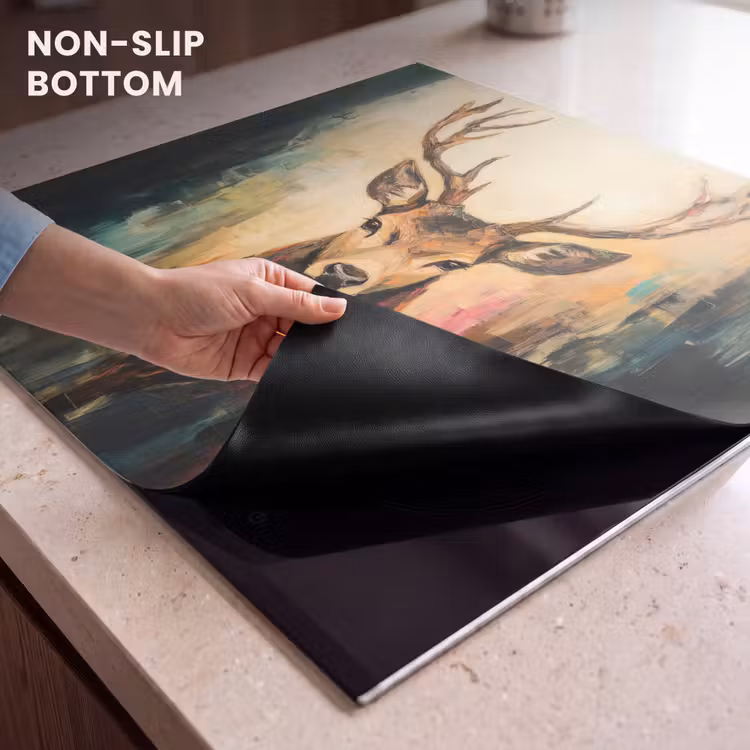 Induction hob protector - Deer - Painted - Antlers - Brown — 5
