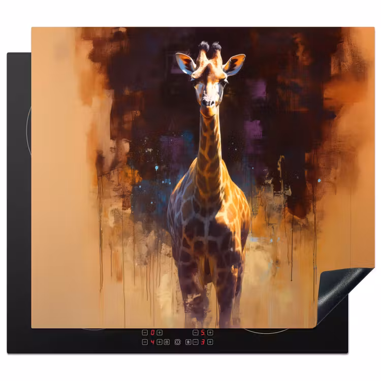 Induction hob protector - Giraffe - Brown - Abstract - Painted — 1