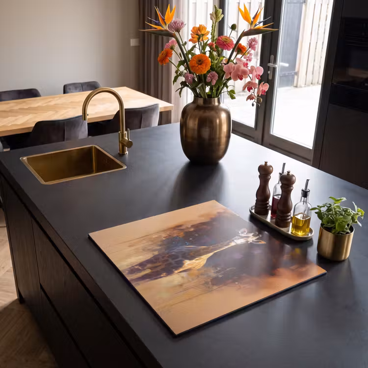 Induction hob protector - Giraffe - Brown - Abstract - Painted — 2