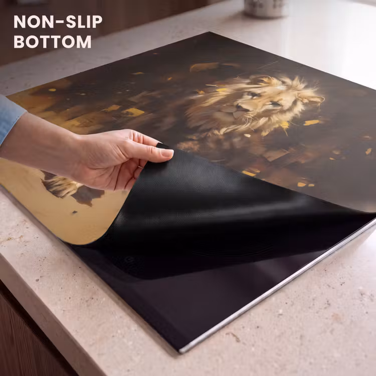 Induction hob protector - Lion - Painted - Abstract - Gold — 5