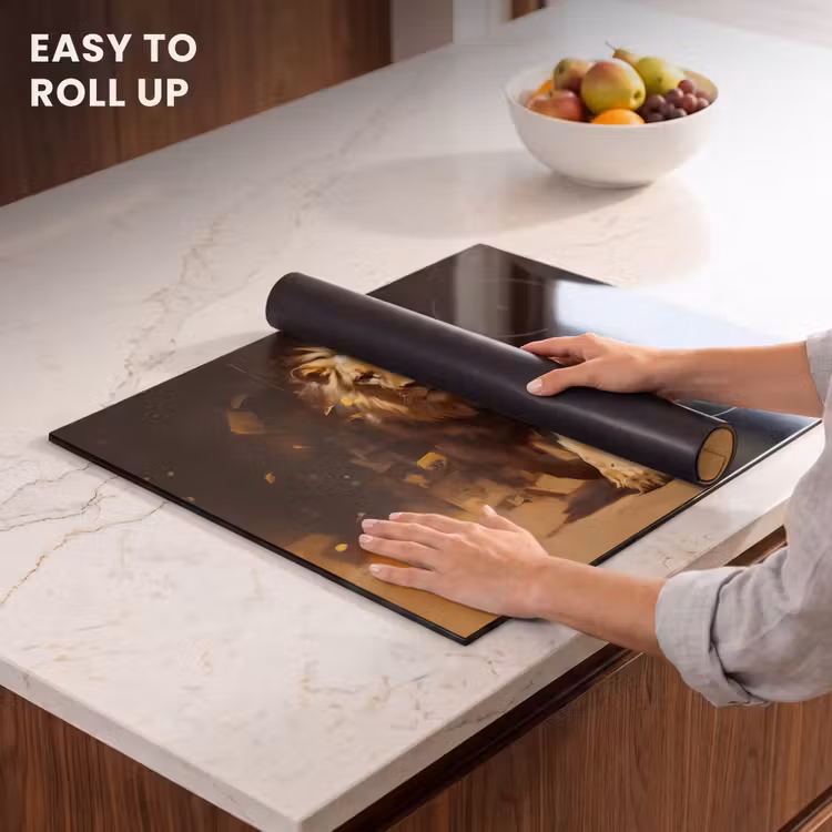Induction hob protector - Lion - Painted - Abstract - Gold — 6