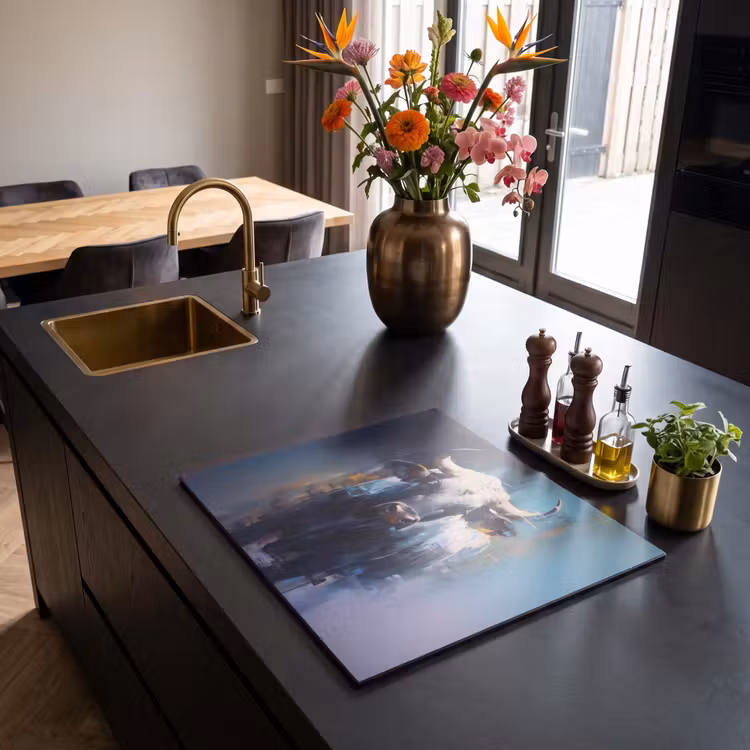 Induction hob protector - Taurus - Black - Abstract - Horns — 2