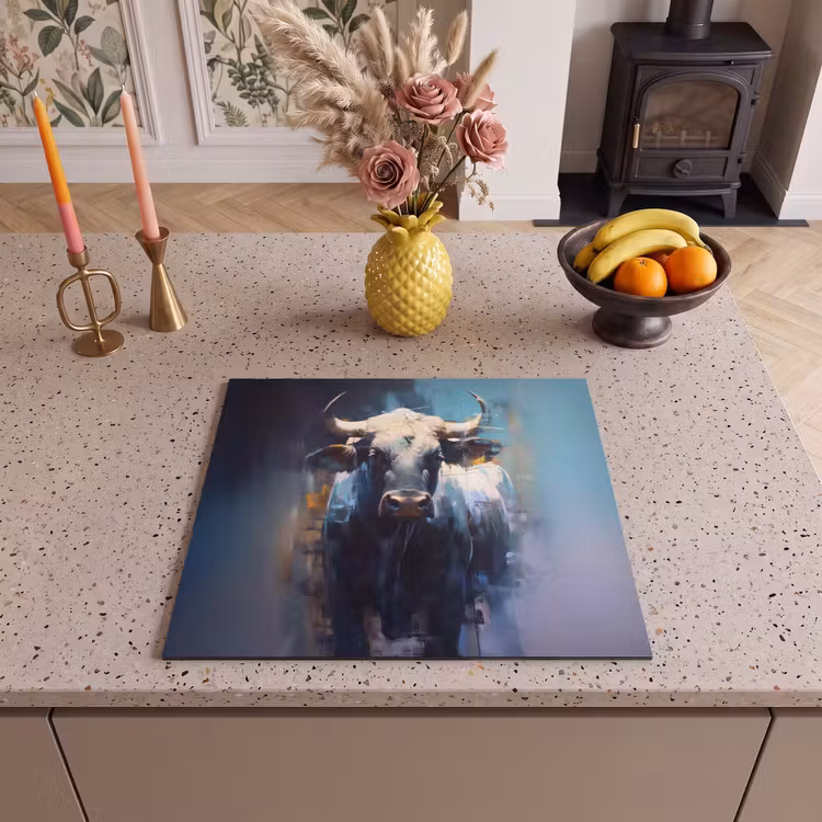 Induction hob protector - Taurus - Black - Abstract - Horns — 3