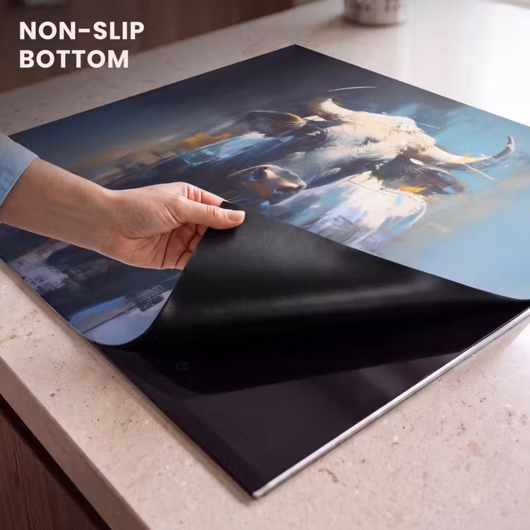 Induction hob protector - Taurus - Black - Abstract - Horns — 5