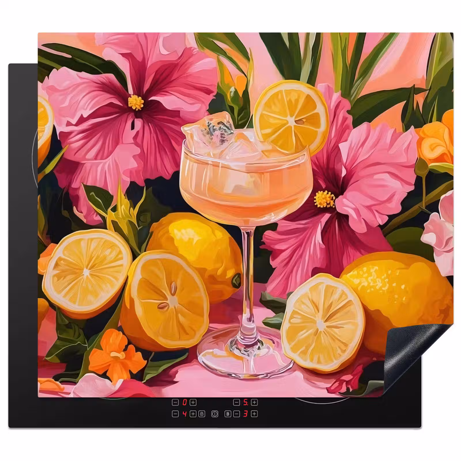 Induction hob protector - Drink - Flowers - Yellow — 1