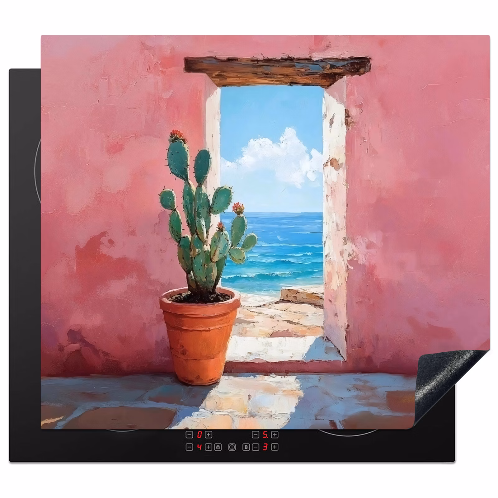 Induction hob protector - Sea - Pink - Cactus — 1