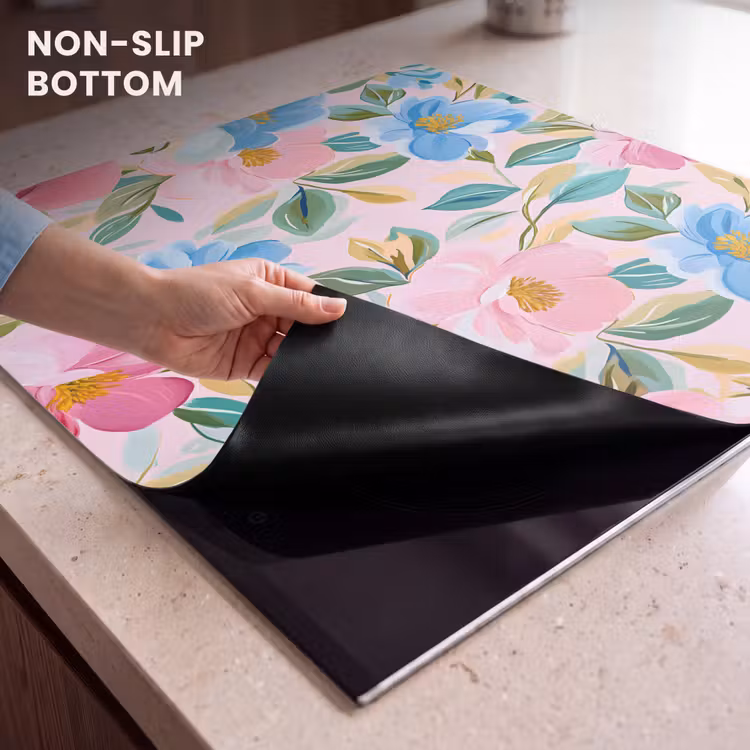 Induction hob protector - Blue - Pink - Flowers — 5