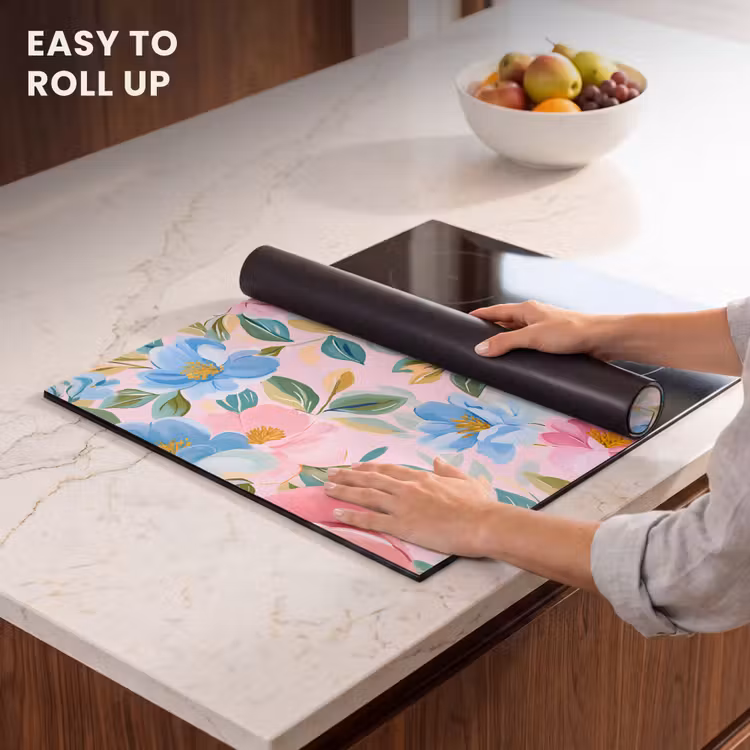 Induction hob protector - Blue - Pink - Flowers — 6