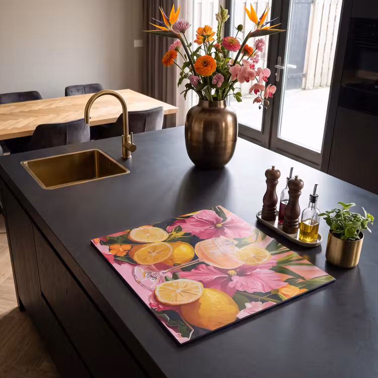 Induction hob protector - Drink - Flowers - Yellow — 2