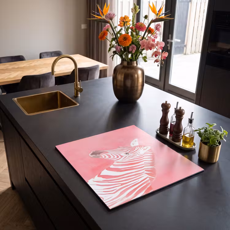 Induction hob protector - Zebra - Pink - Paint — 2