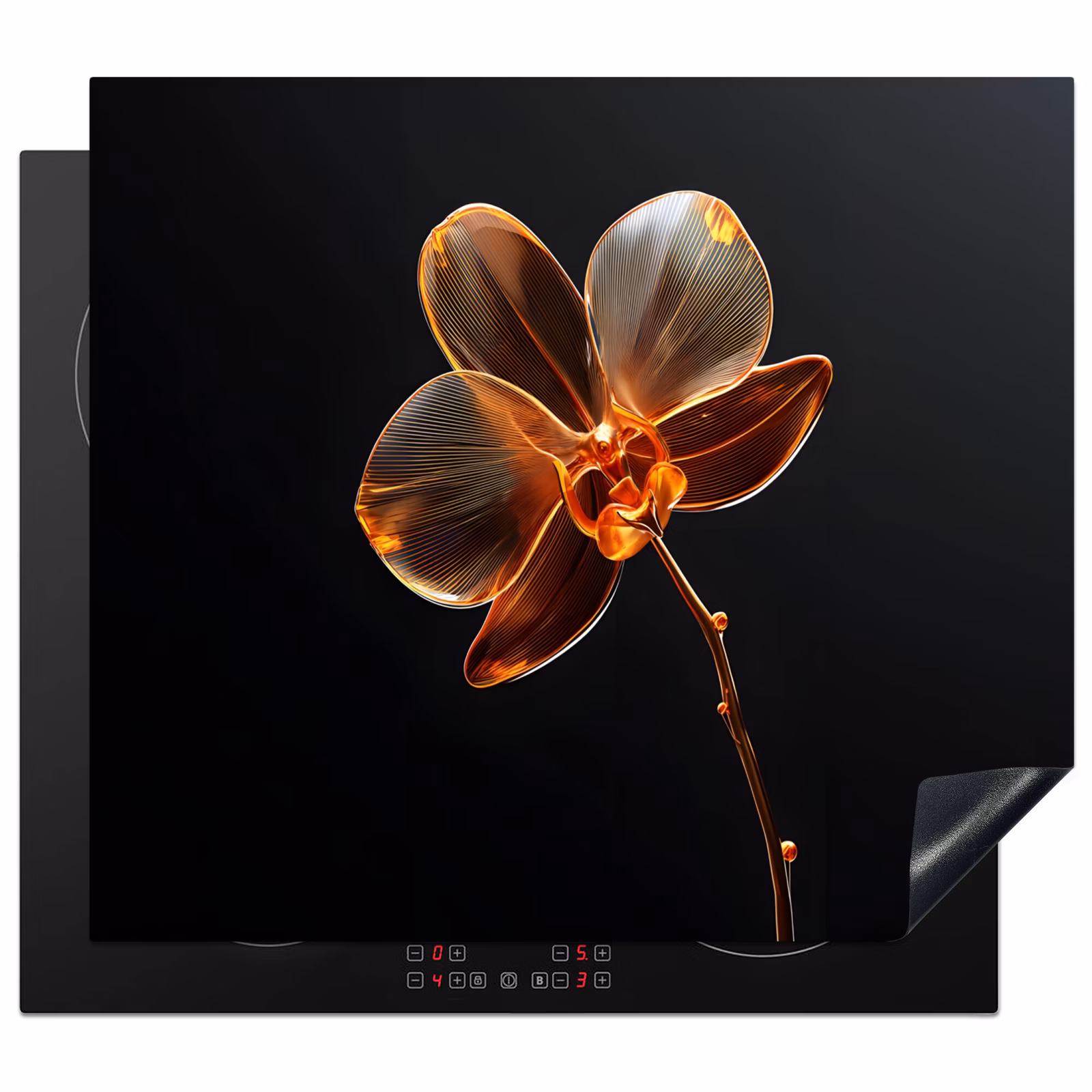 Induction hob protector - Orchid - Transparent - Flower — 1