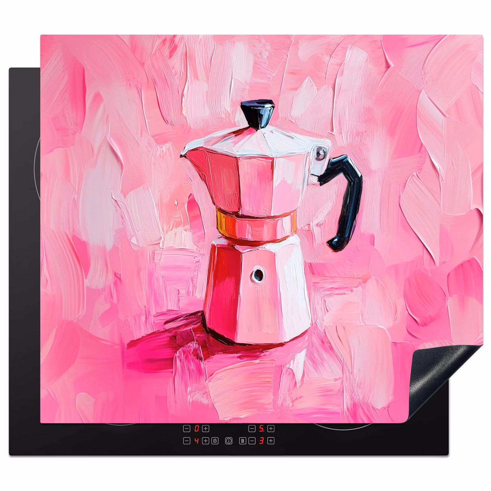 Induction hob protector - Pink - Paint - Coffee — 1