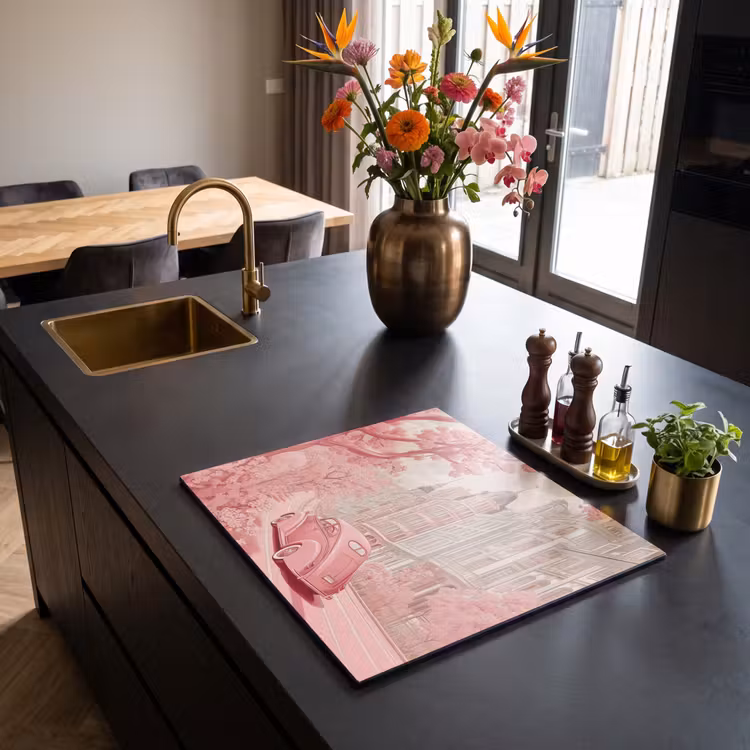 Induction hob protector - City - Car - Pink — 2