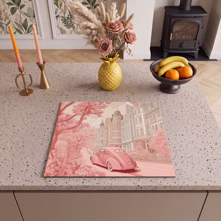 Induction hob protector - City - Car - Pink — 3