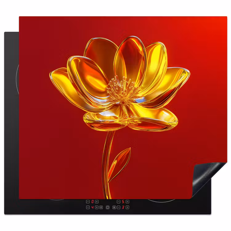 Induction hob protector - Flower - Gold - Glasses — 1