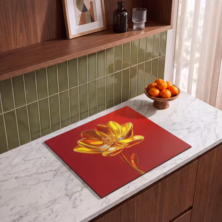 Induction hob protector - Flower - Gold - Glasses — 4