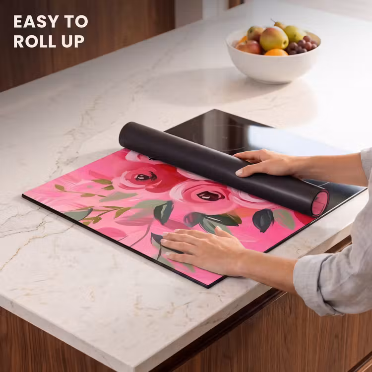 Induction hob protector - Flowers - Paint - Pink — 6