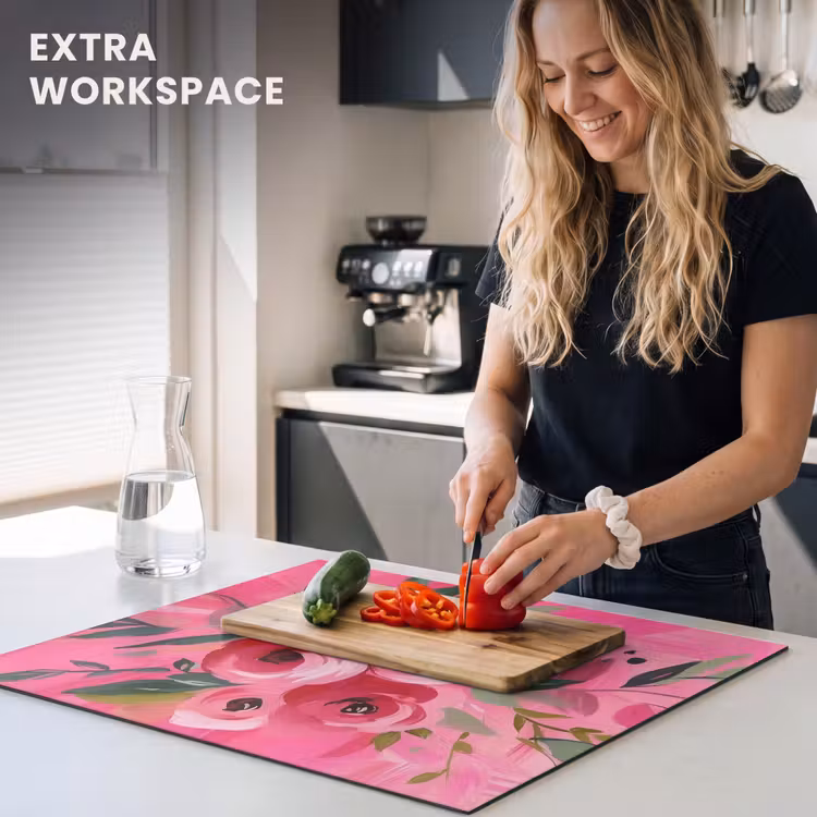 Induction hob protector - Flowers - Paint - Pink — 7