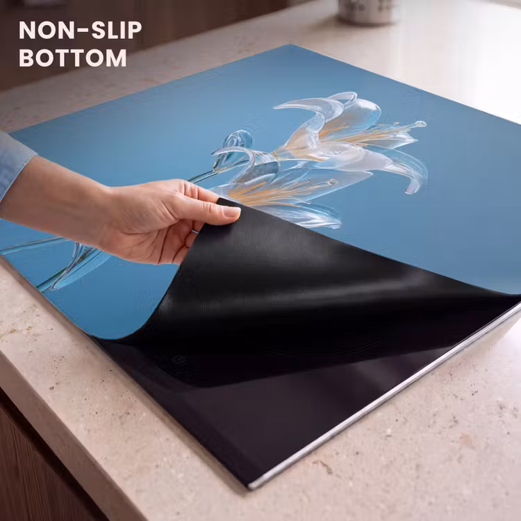 Induction hob protector - Lilies - Blue - Glasses — 5