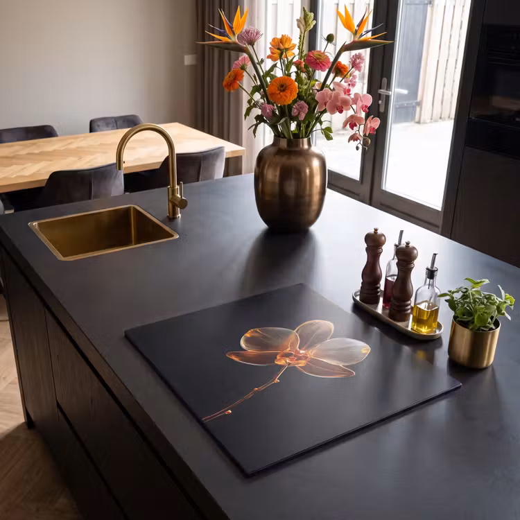 Induction hob protector - Orchid - Transparent - Flower — 2