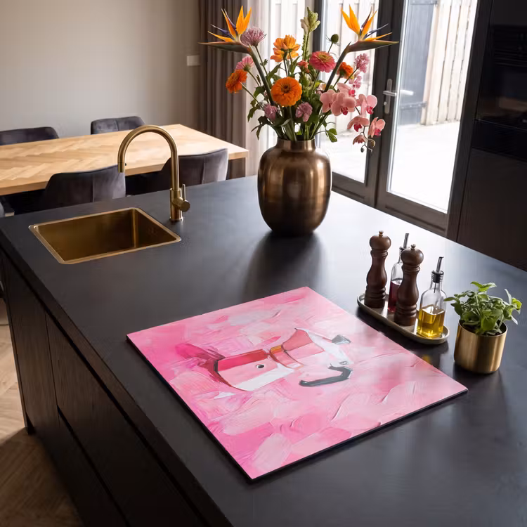Induction hob protector - Pink - Paint - Coffee — 2