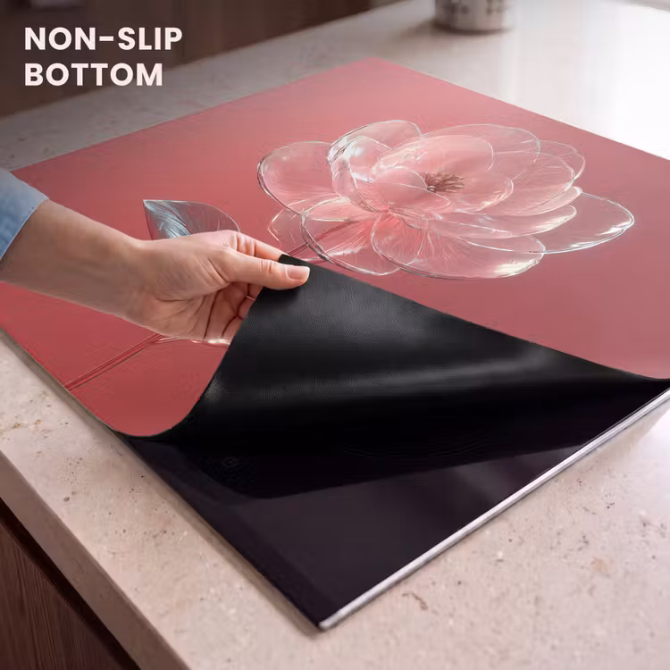 Induction hob protector - Ornate - Flower - Pink - Glasses — 5