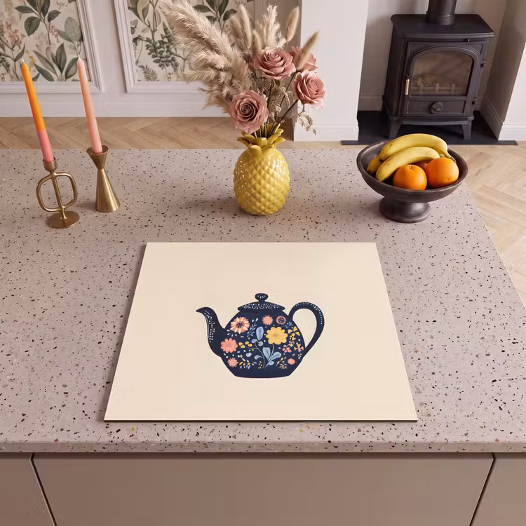 Induction hob protector - Teapot - Colorful - Flowers — 3