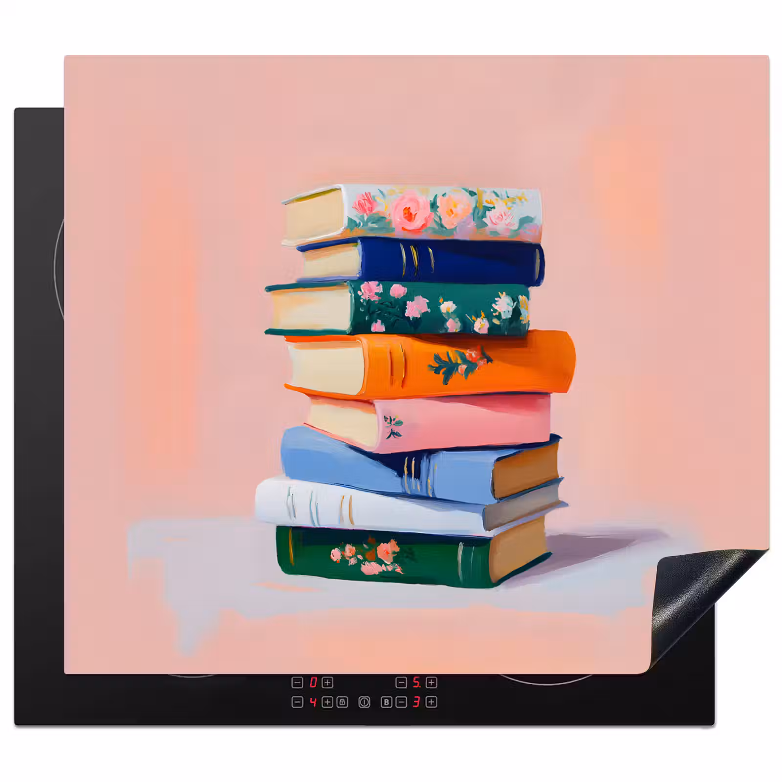Induction hob protector - Books - Stack - Colorful — 1