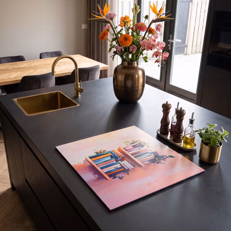 Induction hob protector - Shelves - Books - Leaves — 2