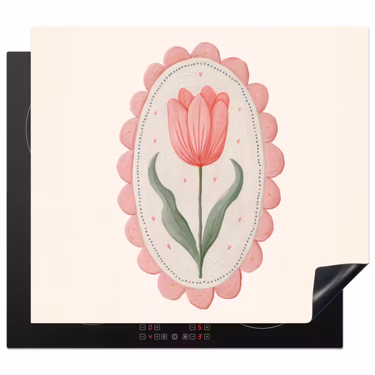 Induction hob protector - Tulip - Frame - Oval - Illustration — 1