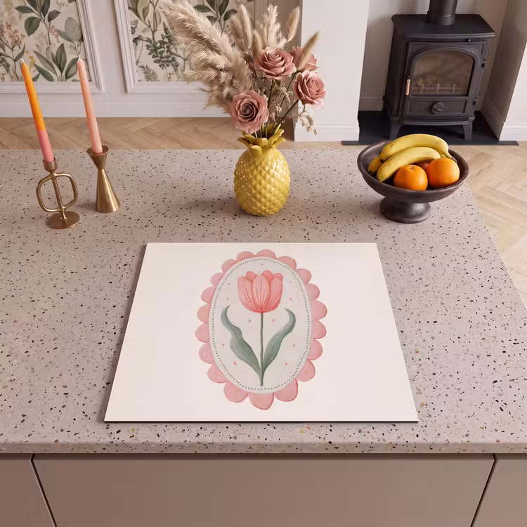 Induction hob protector - Tulip - Frame - Oval - Illustration — 3