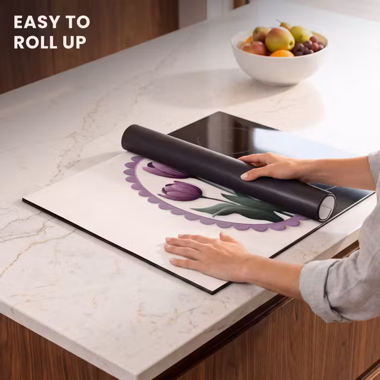 Induction hob protector - Tulips - Purple - List - Leaves — 6