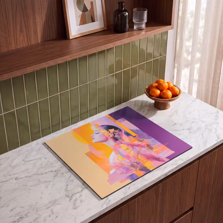 Induction hob protector - Abstract - Portrait - Woman - Colorful — 4