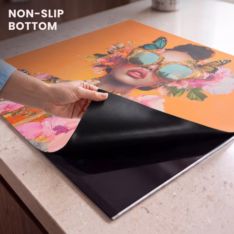 Induction hob protector - Butterflies - Woman - Sunglasses - Colorful — 5
