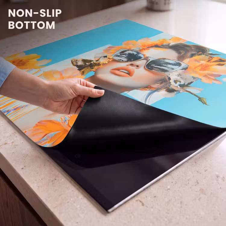 Induction hob protector - Flowers - Woman - Sunglasses - Blue — 5