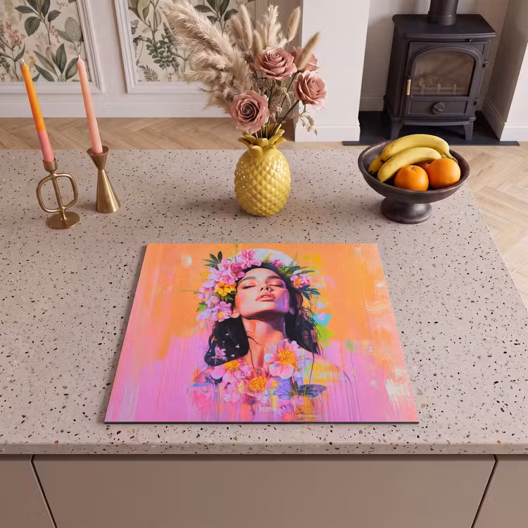 Induction hob protector - Portrait - Flower crown - Woman — 3
