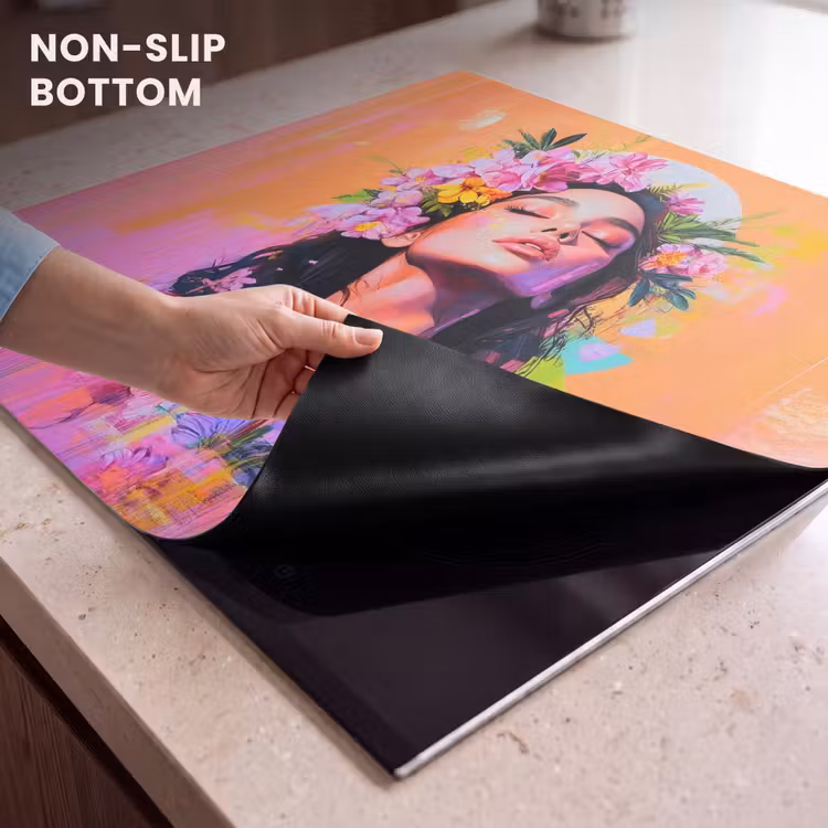 Induction hob protector - Portrait - Flower crown - Woman — 5